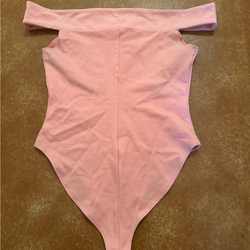 Forever 21 Pink Off-Shoulder Bodysuit